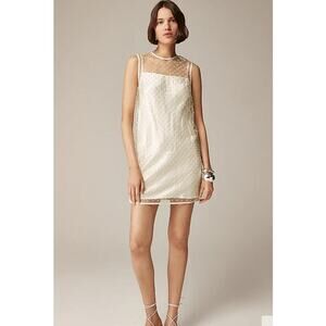 NWT J. Crew Collection Anna October© X J.Crew Sheer Beaded Dress Sheath NYE 8